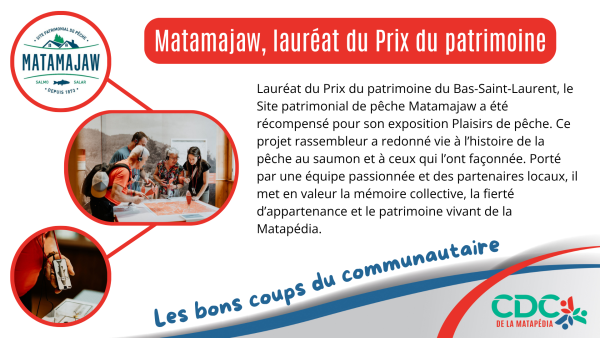 Les bons coups du communautaire - Prix du patrimoine pour Matamajaw